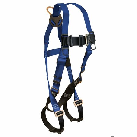 FALLTECH Contractor Standard Non-Belted Harness, Universal, 425 lb Load, Polyester Strap, Mating Leg Strap Bu 7015